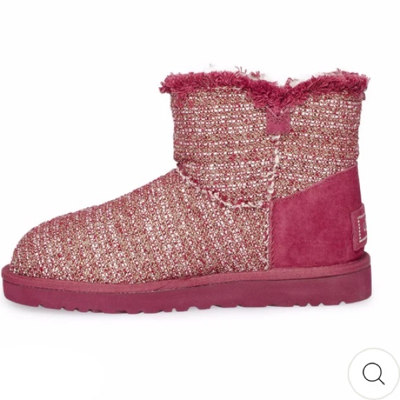 Ugg Australia Women's Mini Bailey Button Fancy Boots Size 7 - Picture 3 of 11